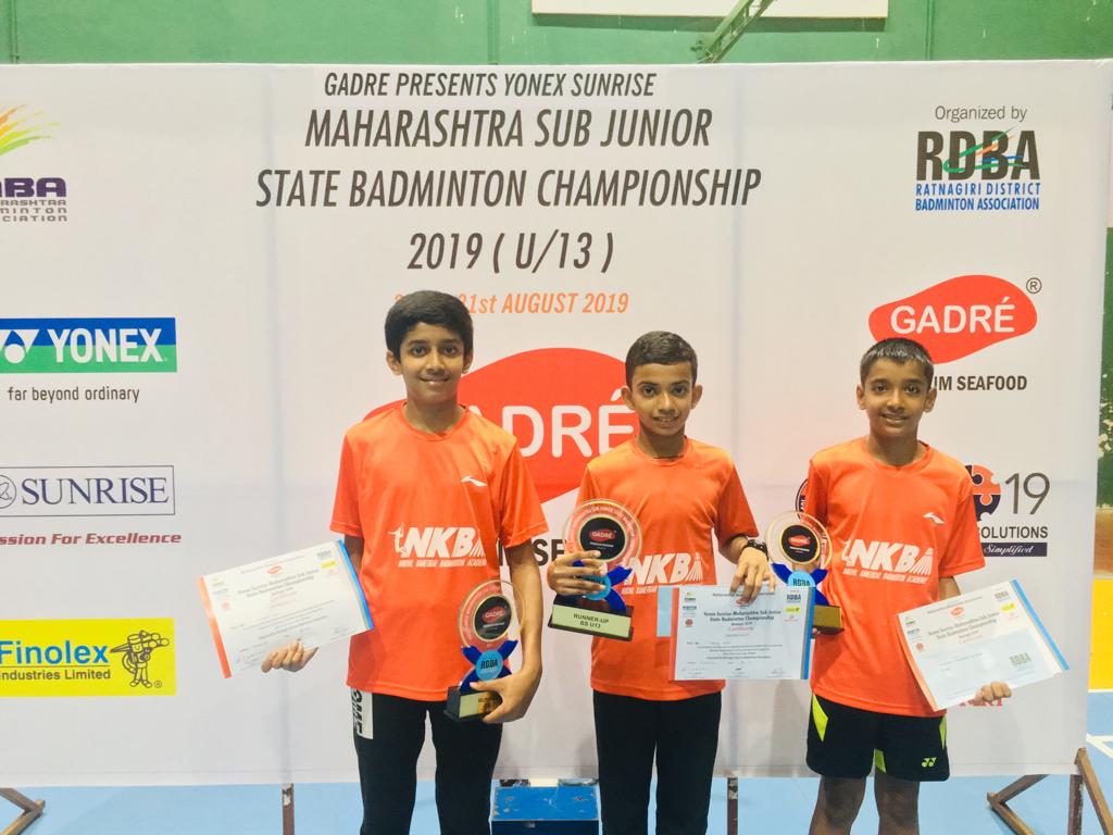 2019 3rd U13 Maharashtra State Tournament @ Ratnagiri - Yashraj,Aditya & Vedant are Runner Ups