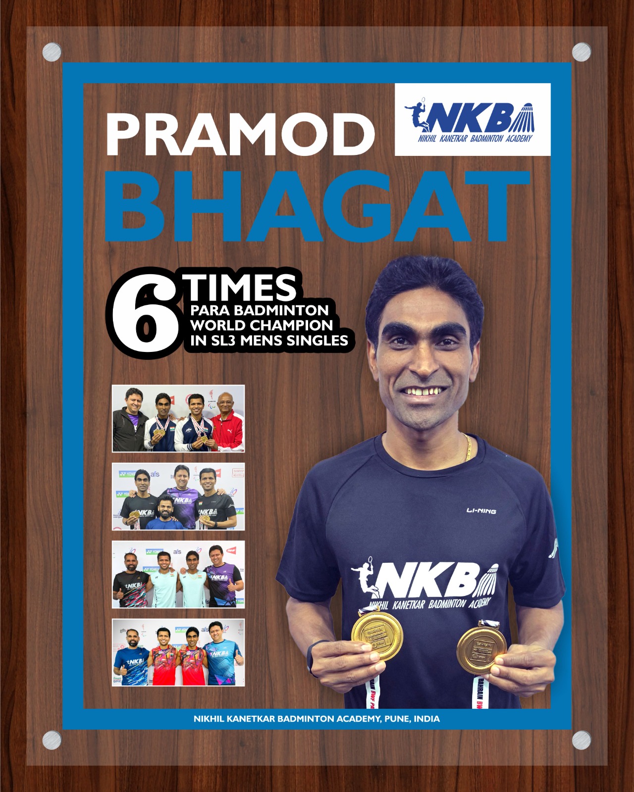 Pramod Bhagat 6 time para badminton world champiom